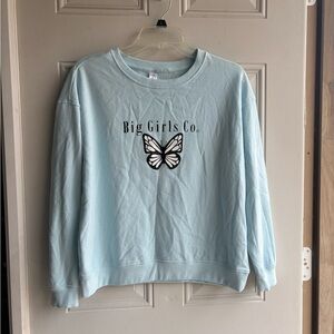 Just Be Light Blue Crewneck Top